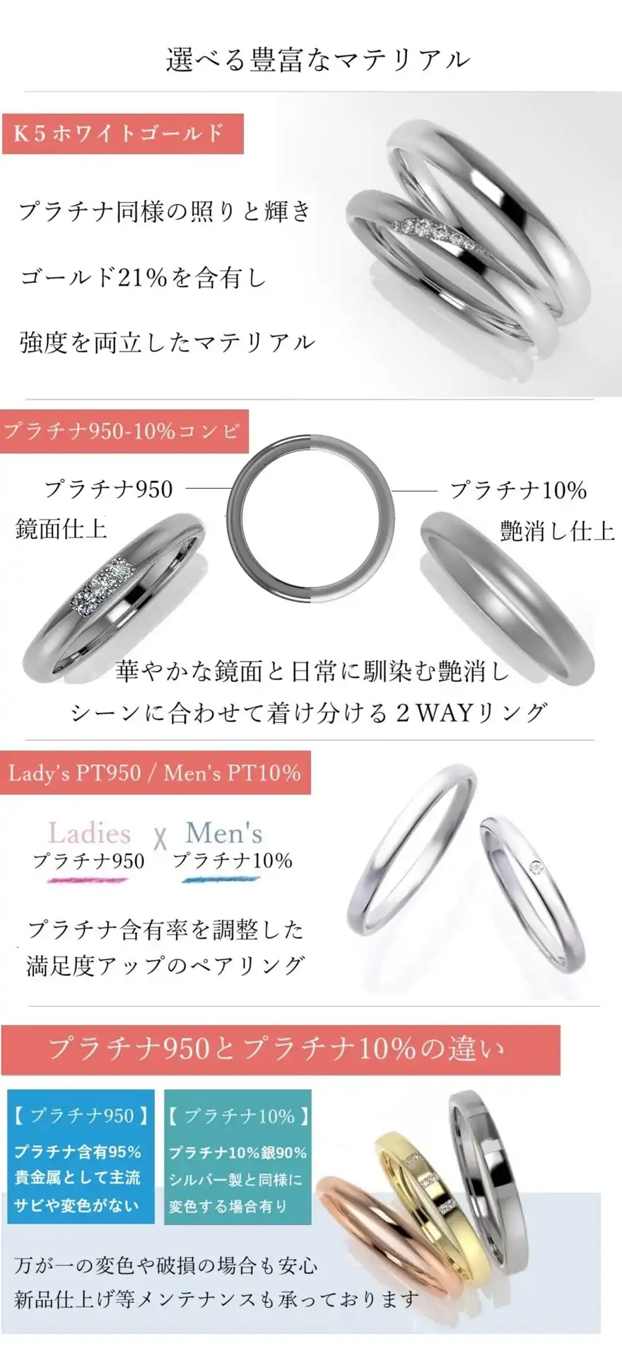 豊富なマテリアル